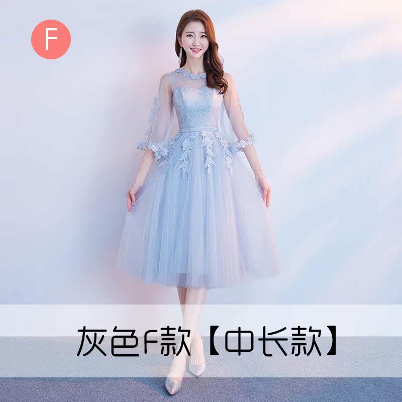 镂空显瘦学生款妹妹裙过膝晚礼服姐妹团码圆领拍照宴会伴娘后背|msdalam kategori Butik wanita / wanita, perkahwinan/Cheongsam/pakaian, pakaian/malam - dari Buy2taobao.com untuk memberikan perkhidmatan ejen Taobao profesional membeli