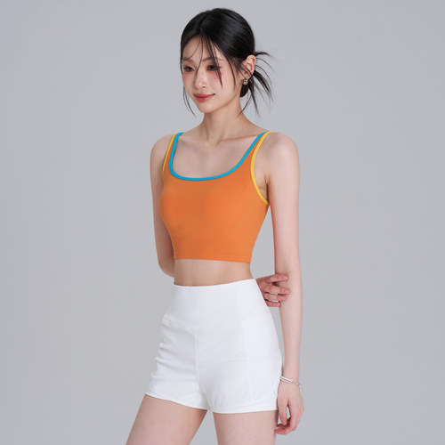 撞色防震瑜伽内衣女外穿运动背心