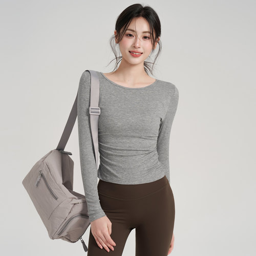 瑜伽服女亲肤运动上衣健身服长袖