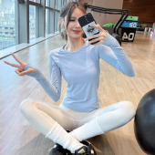 岚纹秋冬瑜伽服长袖 女普拉提运动上衣t恤健身跑步透气速干训练服