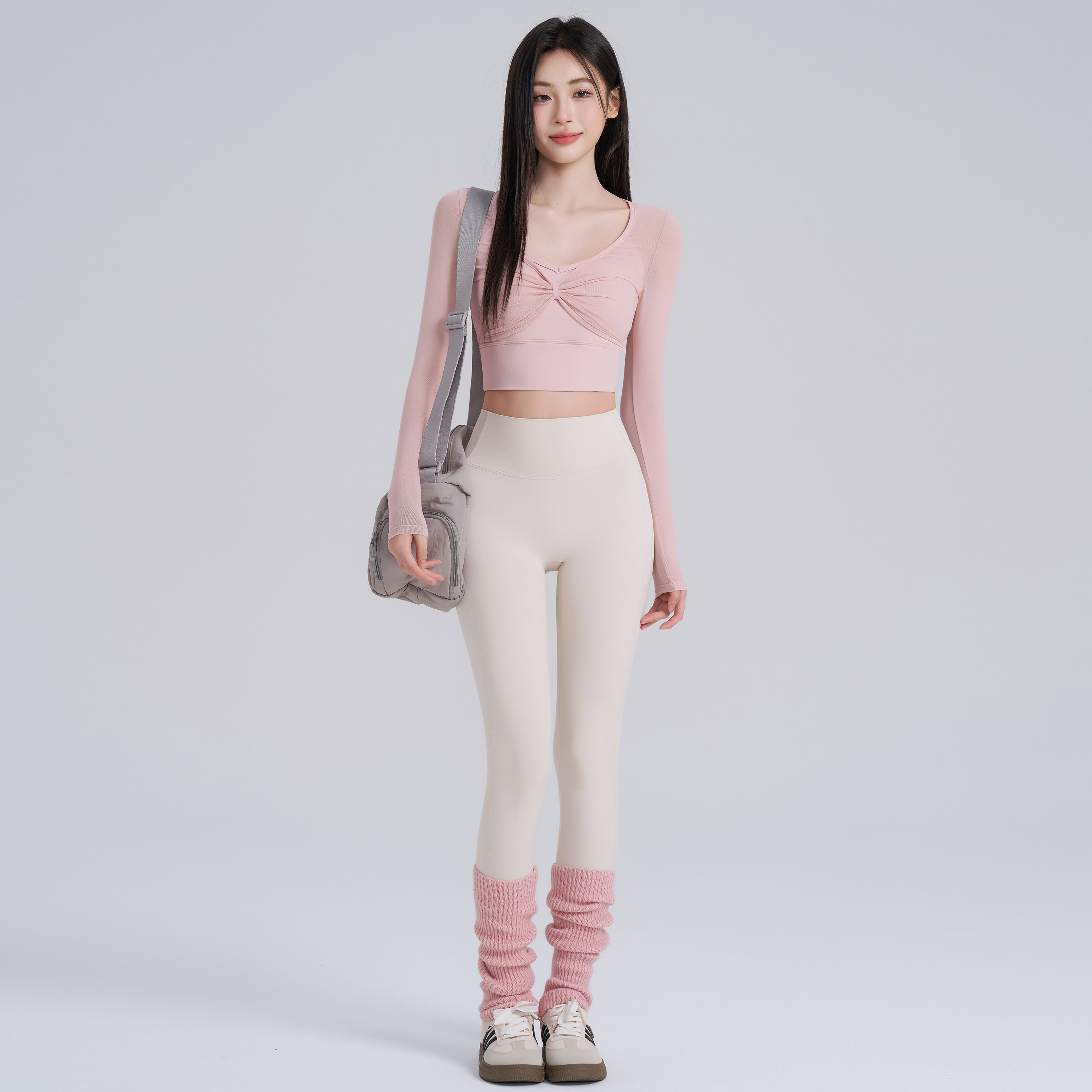 岚纹带胸垫瑜伽服上衣女秋冬运动上衣网纱普拉提健身服长袖套装新,运动/瑜伽/健身/球迷用品,瑜伽t恤,淘宝优惠券,粉丝福利购,淘宝优惠卷