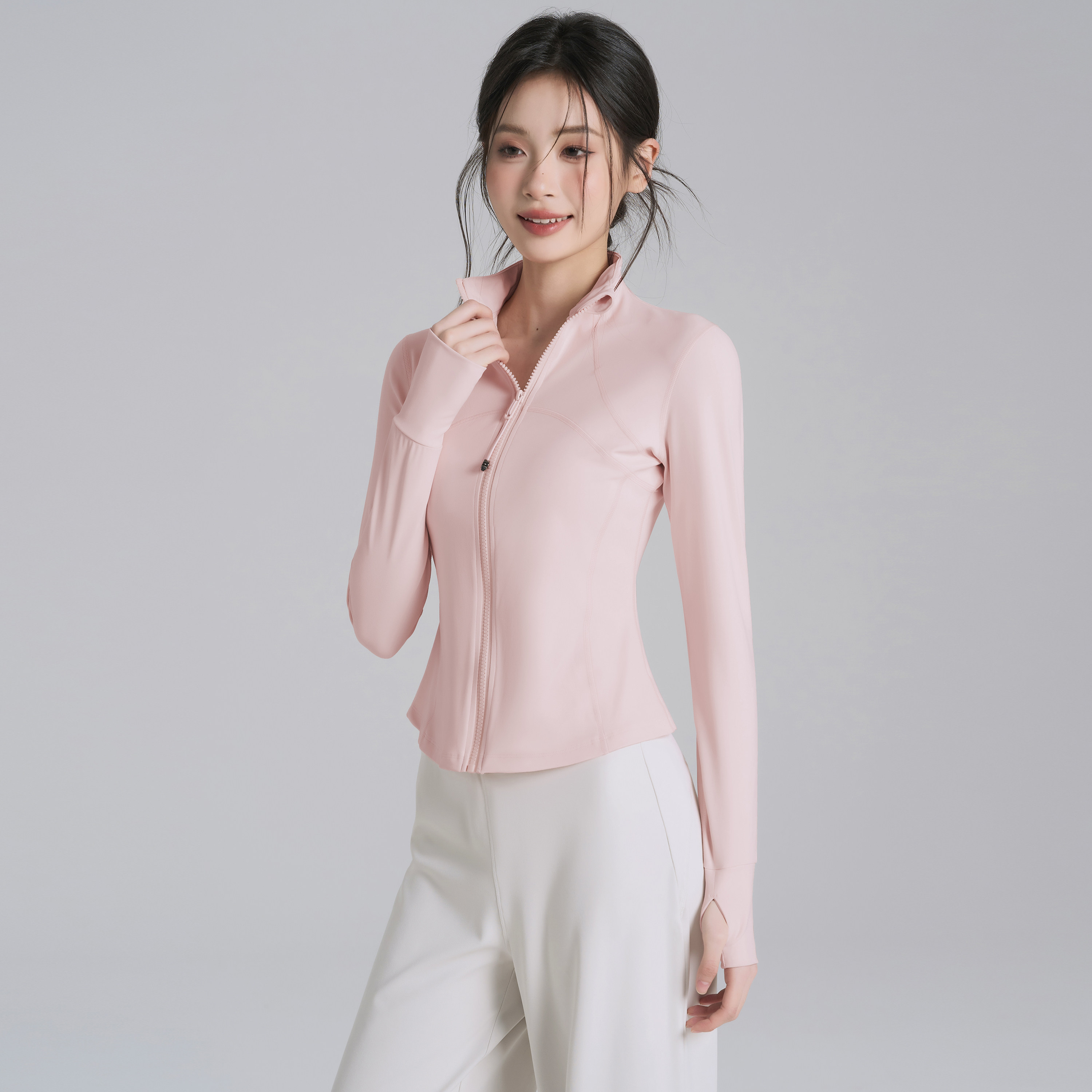 岚纹秋冬修身显瘦运动健身立领上衣女拉链跑步运动外套瑜伽服长袖,运动/瑜伽/健身/球迷用品,瑜伽外套,淘宝优惠券,粉丝福利购,淘宝优惠卷