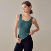 岚纹含胸垫鱼骨线收腰瑜伽背心女新款 普拉提运动上衣防震健身文胸