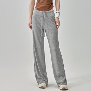 秋冬季 岚纹新款 子直筒瑜伽裤 女松紧腰健身跑步裤 阔腿宽松运动长裤