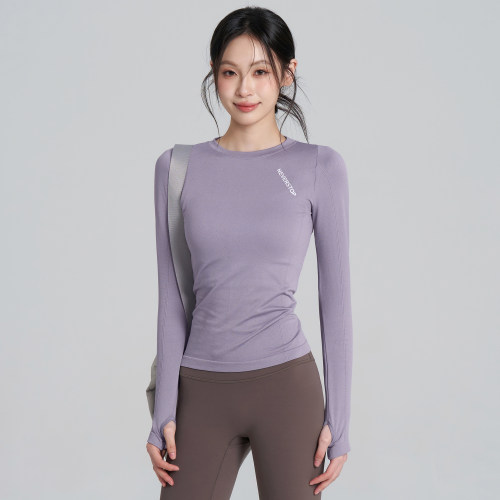 瑜伽服长袖女修身跑步运动上衣