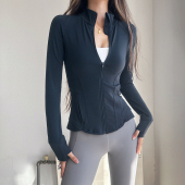 岚纹晨跑运动外套女显瘦拉链跑步健身长袖 训练夹克瑜伽服上衣秋冬