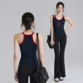 岚纹一体式 美背普拉提瑜伽背心女撞色跑步训练运动文胸健身服内衣