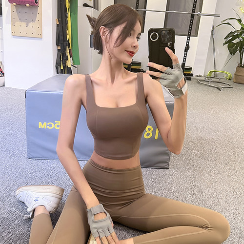 岚纹背心式防震聚拢运动内衣