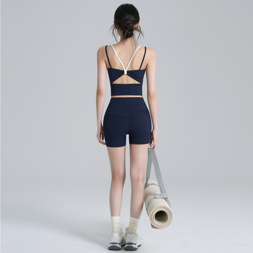 带胸垫瑜服伽套装女夏季运动背心