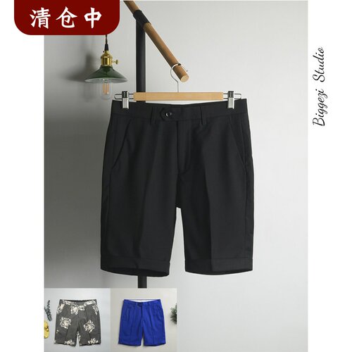 基本款简约黑色经典四分裤