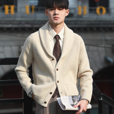 复古英伦青果领秋冬厚款保暖毛衣