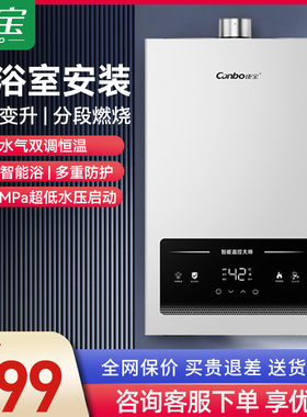 康宝1324FX燃气热水器家用浴室13升水汽双调恒温智能节能平衡式