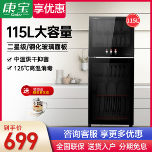 康宝XDZ115-W2立式消毒柜大容量家用小型消毒碗柜高温二星级115升