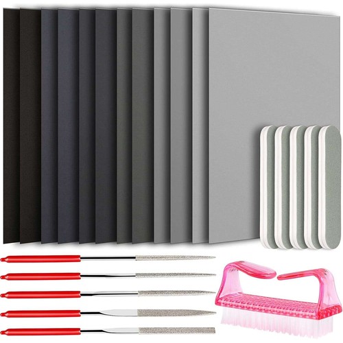 5支套装金刚石锉刀 12张砂纸套装铸造工具套装 Casting Tools Kit