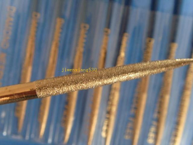 金色镀钛金刚石锉刀3X140mm 整形锉 金刚锉 半圆锉 单支价