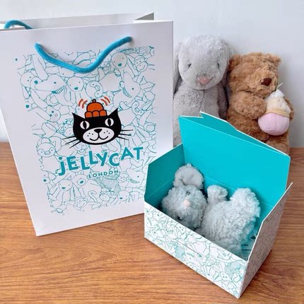 jellycat包装盒磁吸礼盒礼品袋手提袋送礼玩偶礼袋礼盒蓝色防尘袋