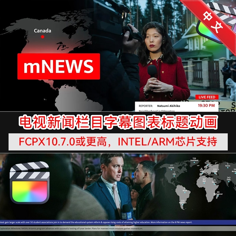 广播新闻电视栏目包装标题动画