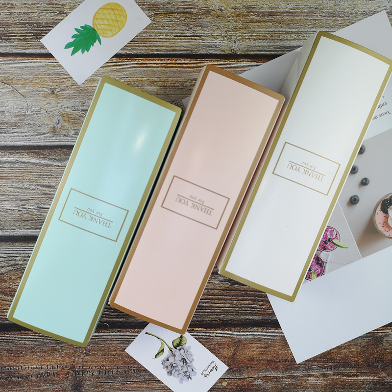 20个长条3粒装80g月饼烫金包装盒 牛轧糖月饼包装盒曲奇饼干盒子