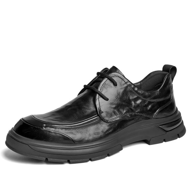 秋冬款男鞋真皮加绒商务皮鞋牛皮