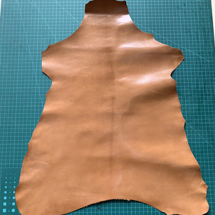 山羊皮皮料真皮头层羊皮料1mm卡位用料卡包薄皮料黄棕色手工diy皮