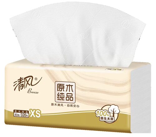 清风原木纯品抽纸4层320张纸巾面纸餐巾纸擦手擦嘴纸88vip2元商品