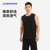 运动t恤宽松坎肩外穿短袖 迪卡侬背心男健身春夏打底汗衫 无袖 SAT1