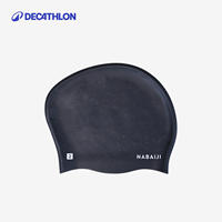 Decathlon Women's long hair, oversized silicone, headless, high appearance level, waterproof large head circumference, professional training swimming cap WWA4 thumbnail 8