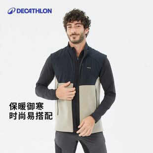 迪卡侬抓绒衣男内胆珊瑚绒外套背心山地徒步摇粒绒马甲 ODF