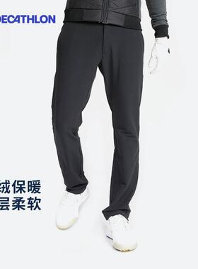 迪卡侬休闲裤高尔夫男士户外秋冬运动加绒加厚保暖裤子SAG1