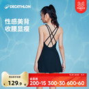 迪卡儂泳衣女夏女款 游泳館IVL2 游泳衣競速連體溫泉專業女士新款