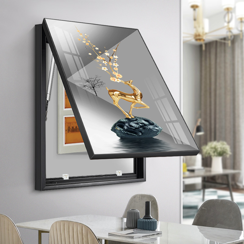 轻奢电表箱装饰画竖款现代简约弱电箱电盒子空开箱配电箱遮挡挂画