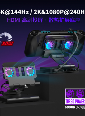 AllyX掌机4K@144Hz扩展坞ROG游戏掌机散热底座风扇散热金属支架