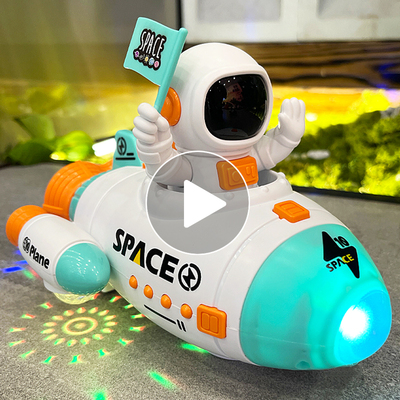 儿童电动特技旋转火箭飞机玩具