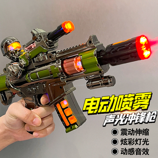 儿童电动玩具声光冲锋枪1-2一3岁男孩子4到5宝宝7益智力生日礼物