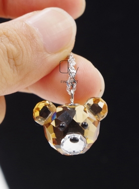 奥地利水晶小熊头吊坠耳环