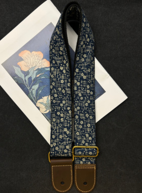 【原创】Loudspeaker绀樱 意大利皮革工艺日系和风艺术吉他背带