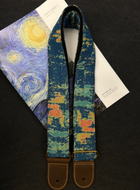 【原创】Loudspeaker梵高的调色盘 意大利皮革工艺艺术感吉他背带