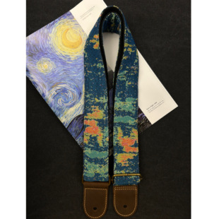 【原创】Loudspeaker梵高的调色盘 意大利皮革工艺艺术感吉他背带