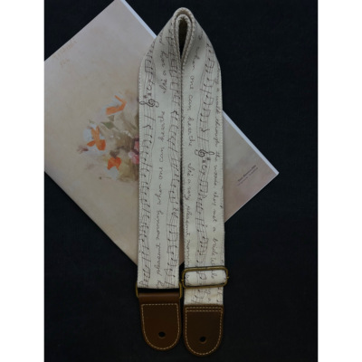 稀有乐谱手迹艺术感吉他背带