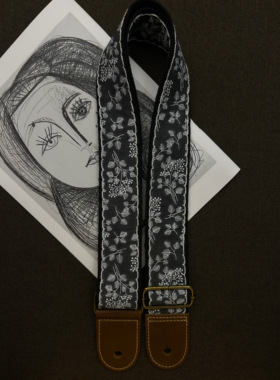 【原创】Loudspeaker潮汐叶 意大利皮革工艺复古艺术感吉他背带