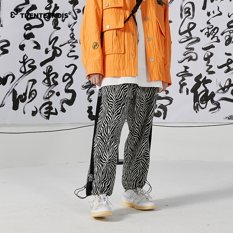 33潮牌虎纹提花休闲裤