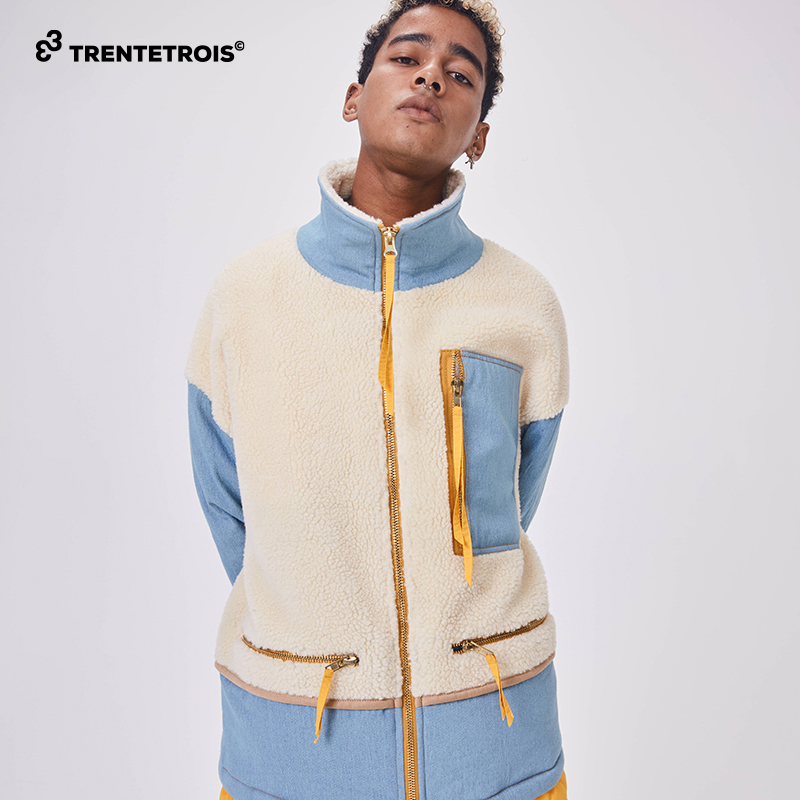 33潮牌秋冬立领羊羔绒棉服舒适时尚休闲外套