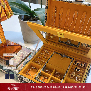 OOAK界格艺术家复古提花收纳首饰盒布艺首饰盒复古风格 分层款