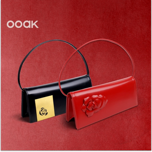 OOAK界格复古玫瑰法棍包可单肩手提原创设计新婚生日新年礼物