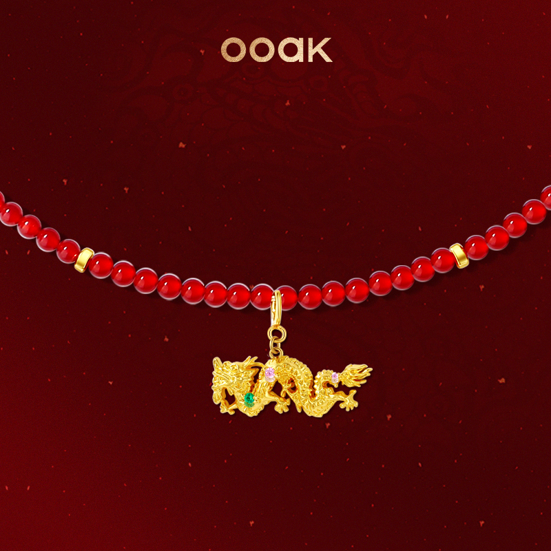 ooak18k金肌理项链红玛瑙
