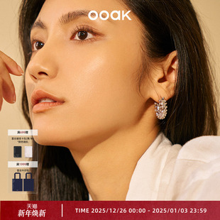 OOAK摩登上海复古花灯黑白珠耳环镀18k金小圆珠原