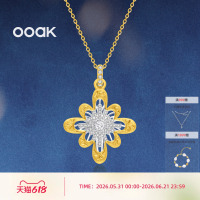 OOAK界格雕金烟花雨S925银项链锁骨链女款高级小众轻奢生日礼物