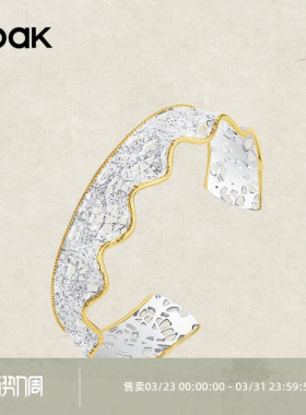 OOAK列维斯蕾丝裙边系列轻奢设计感单圈优雅百搭蕾丝手镯S925银