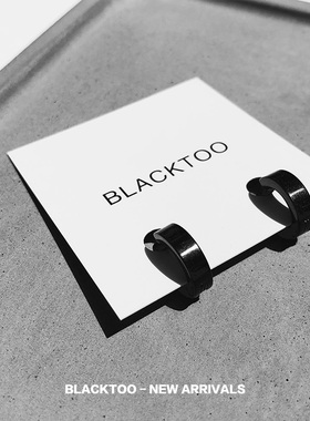 BlackToo/暗黑系无耳洞男士纯黑耳夹耳扣假耳环假耳钉女单只耳挂