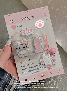 可爱电镀kitty猫适用迪士尼LY106/QS15耳机壳F9/P10/D10蓝牙F11/H11/kD21联想LP2pro/lp40/LP5pro/lp23保护套